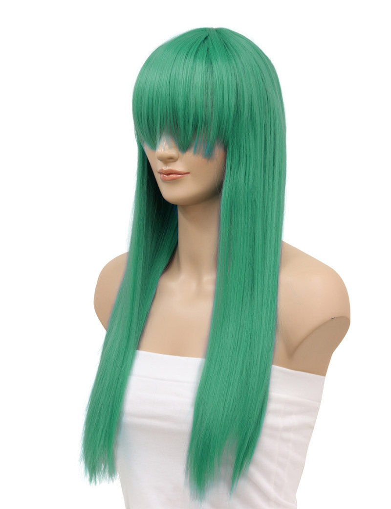 レディースファッション C-016 ロングストレート C-シアン コスプレ ヒートスタイルウィッグ