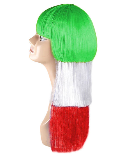 ハロウィンパーティープレミアムレディース Flag-003  マルチカラー ファンシーキャラクターファッション ロングウィッグ ソフト合成繊維