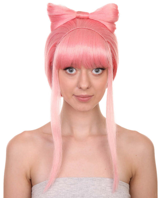 プレミアムハロウィンパーティーレディ H-5420 ロングレングス ハロウィンポニーテールボウラッパーウィッグ ピンク