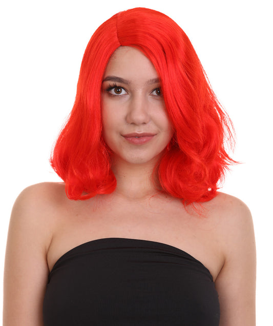 Wigs2you ハロウィン パーティー プレミアム 簡単に着用できる H-1149 とても快適なネオンレッド カーリー レディ ウィッグ