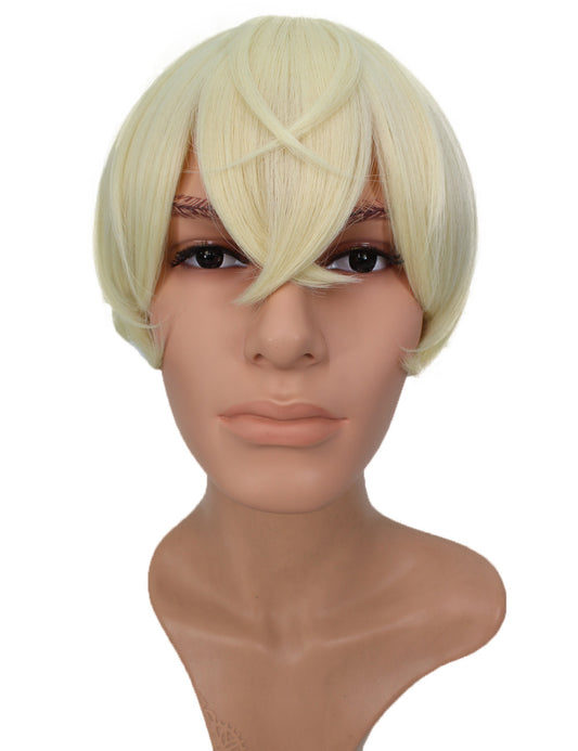 メンズファッション C-095 ショート C-プラチナブロンド/ブラック コスプレヒートスタイラブルウィッグ