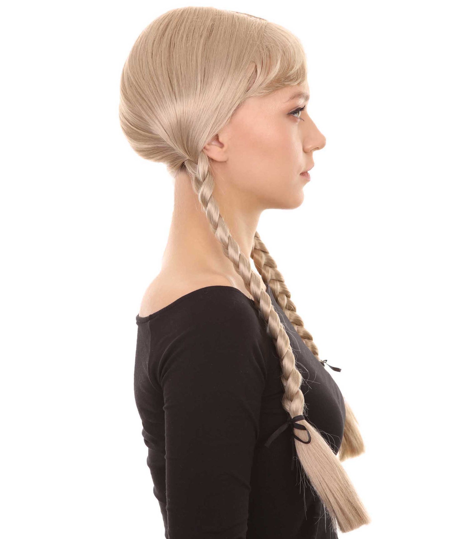 大人の女性用ダッチガールアッシュブロンドウィッグ H-3634 ハロウィンに最適 難燃性シンセティックファイバー