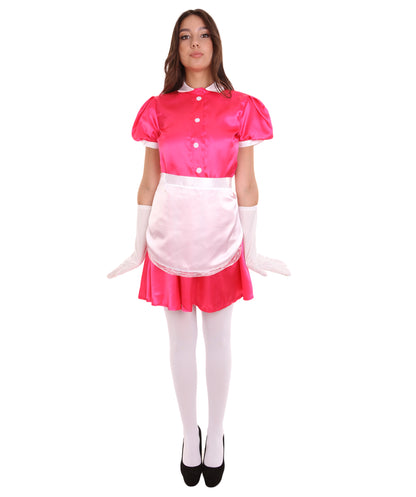 大人用女性の JCO-328_13 フレンチエプロンメイド制服 ピンク コスプレコスチューム