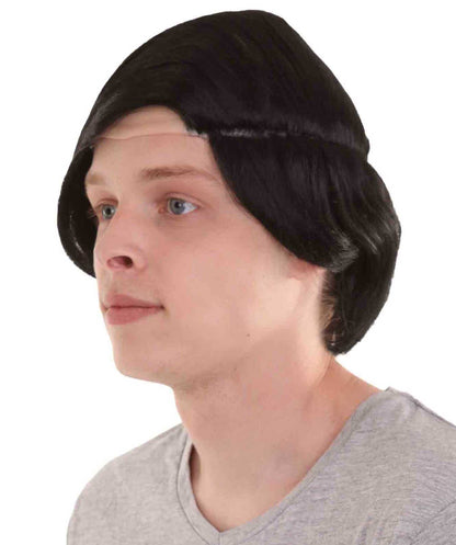 Wigs2you ハロウィンパーティープレミアム H-2145 コンボーバルド男性ブラックウィッグ あなたのためにカスタマイズ 男性の髪の部分の調整プロセス
