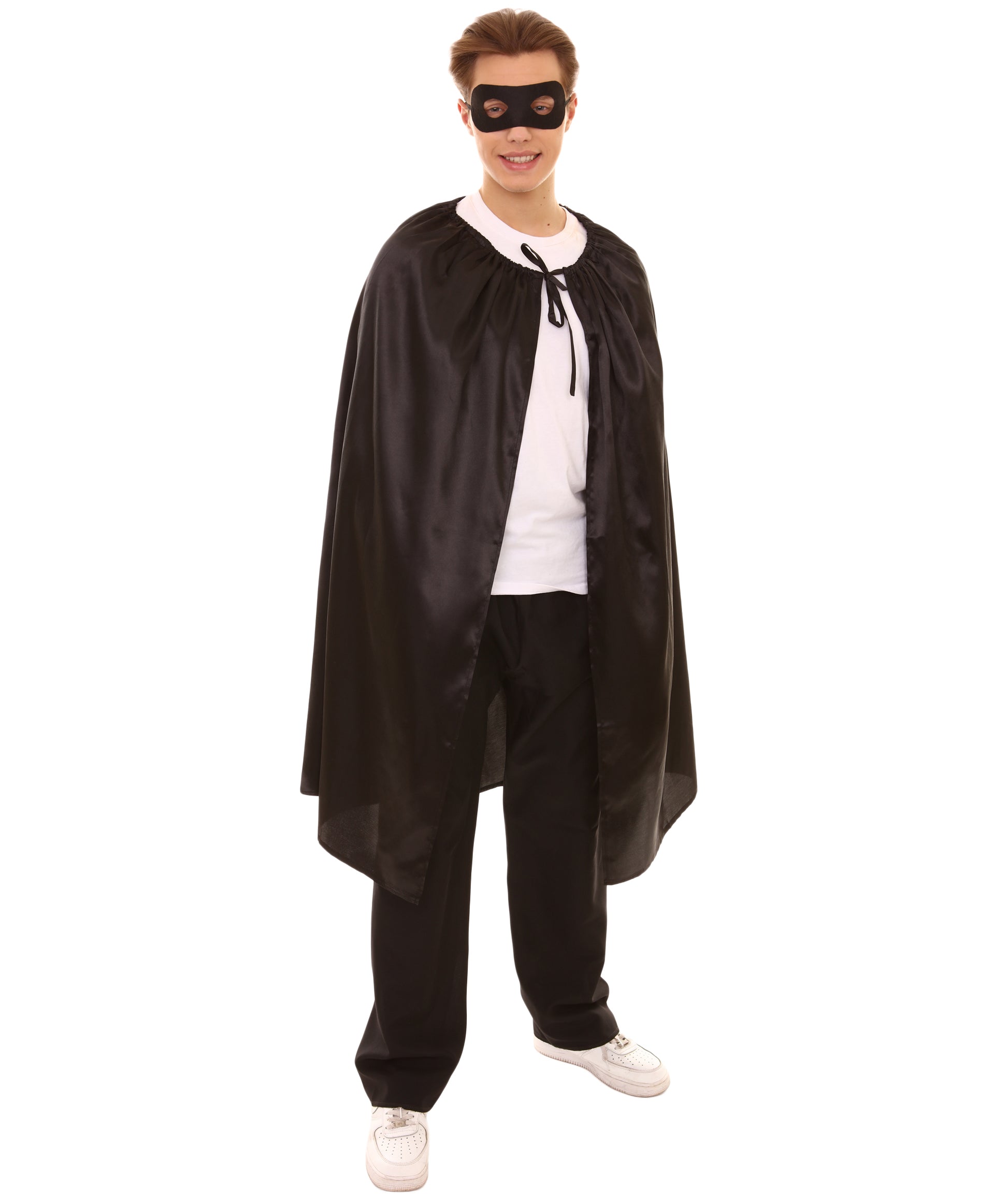 大人用ユニセックス JCO-220_1 スーパーヒーローブラックケープ＆マスクセット ハロウィンコスチューム