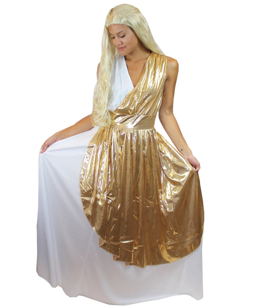 女性 JCP-189 のギリシャの女神エンジェルコスチューム ホワイトとゴールド コスプレコスチューム