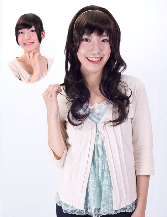 ハーフウィッグ レトロで可愛いボブスタイル♪大きいコームでしっかり固定！耐熱です♪ W-819