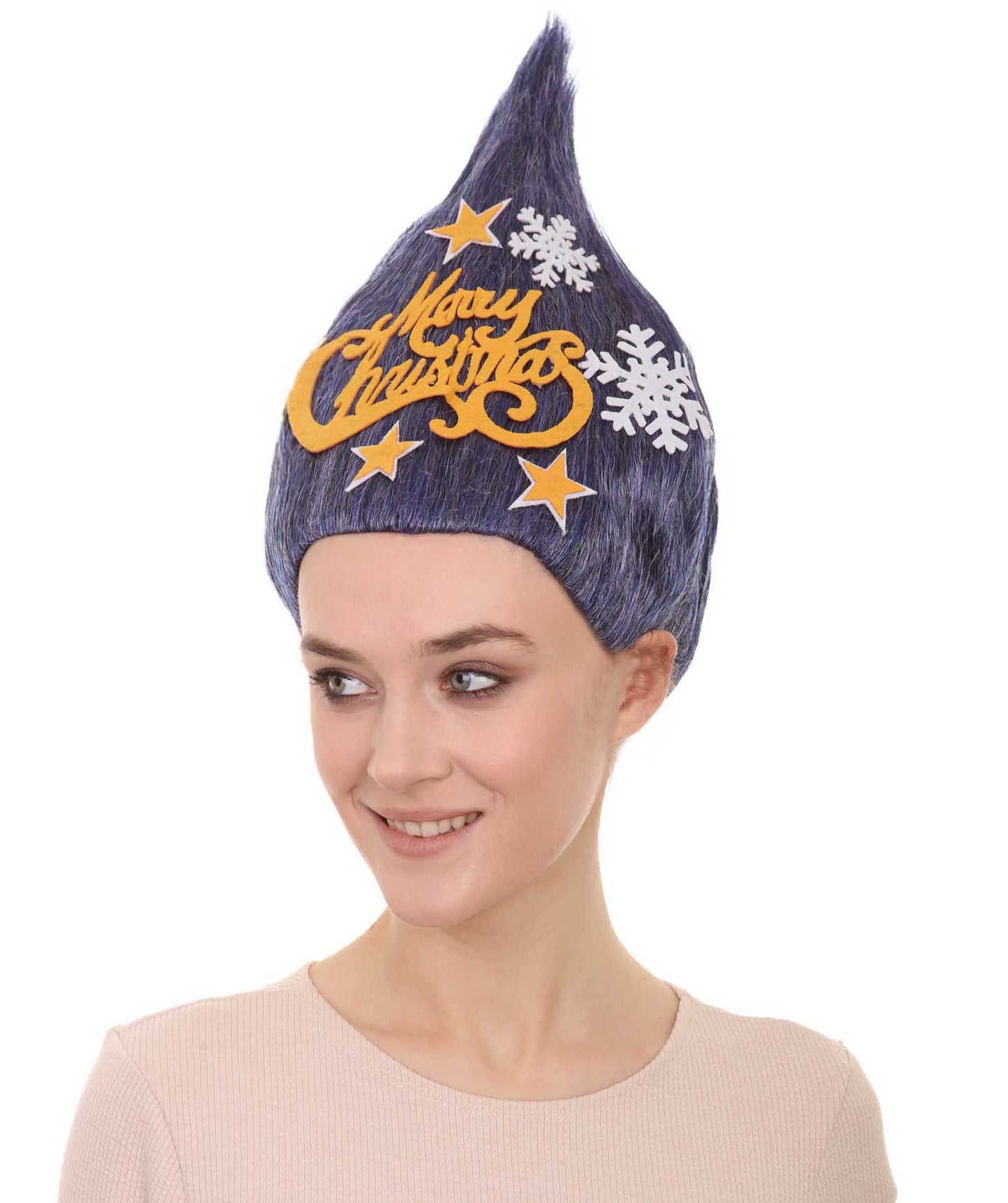 ブルークリスマスツリーレディースウィッグ H-3527 メリータグウィッグ プレミアム通気性のあるキャップレスキャップ