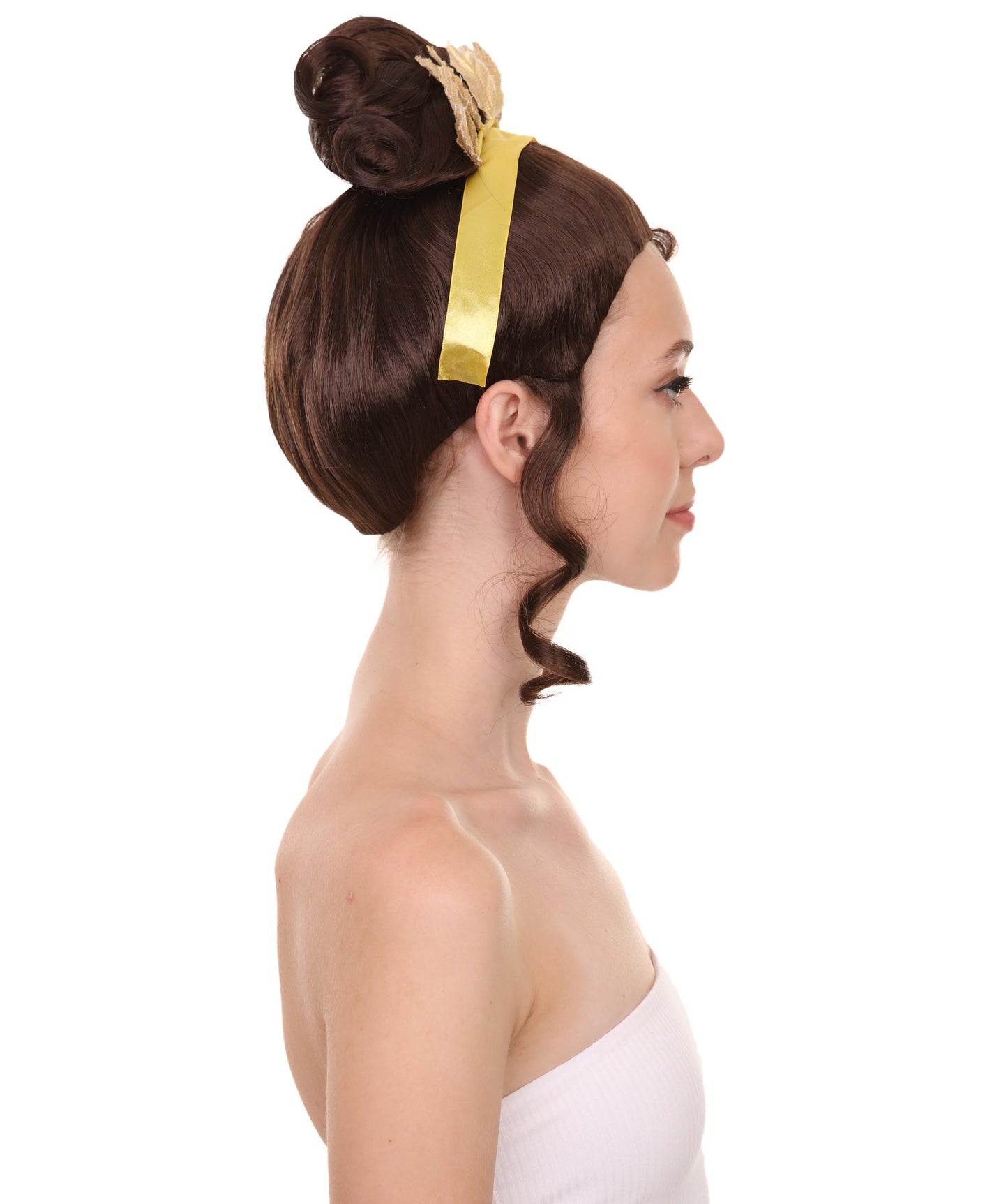 レディース ラルフ・ブレイクス・ザ・インターネット プリンセス ティアナ ブラックウィッグ H-4644 TV/映画ウィッグ プレミアム通気性キャップレスキャップ