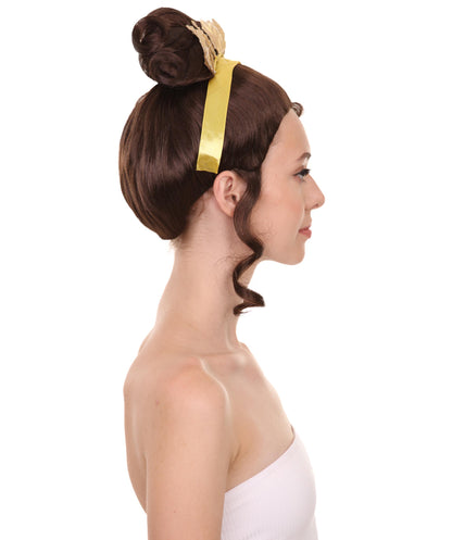 レディース ラルフ・ブレイクス・ザ・インターネット プリンセス ティアナ ブラックウィッグ H-4644 TV/映画ウィッグ プレミアム通気性キャップレスキャップ