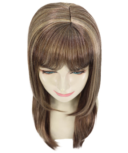 女性用 90 年代風のキム ウィッグ ストレート ロング マルチ ボブ H-6801 ウィッグ、コスプレ衣装やハロウィン パーティーのスタイリッシュなウィッグ、快適な通気性のあるキャップ ウィッグ、合成繊維のヘア ロールプレイ ウィッグ。