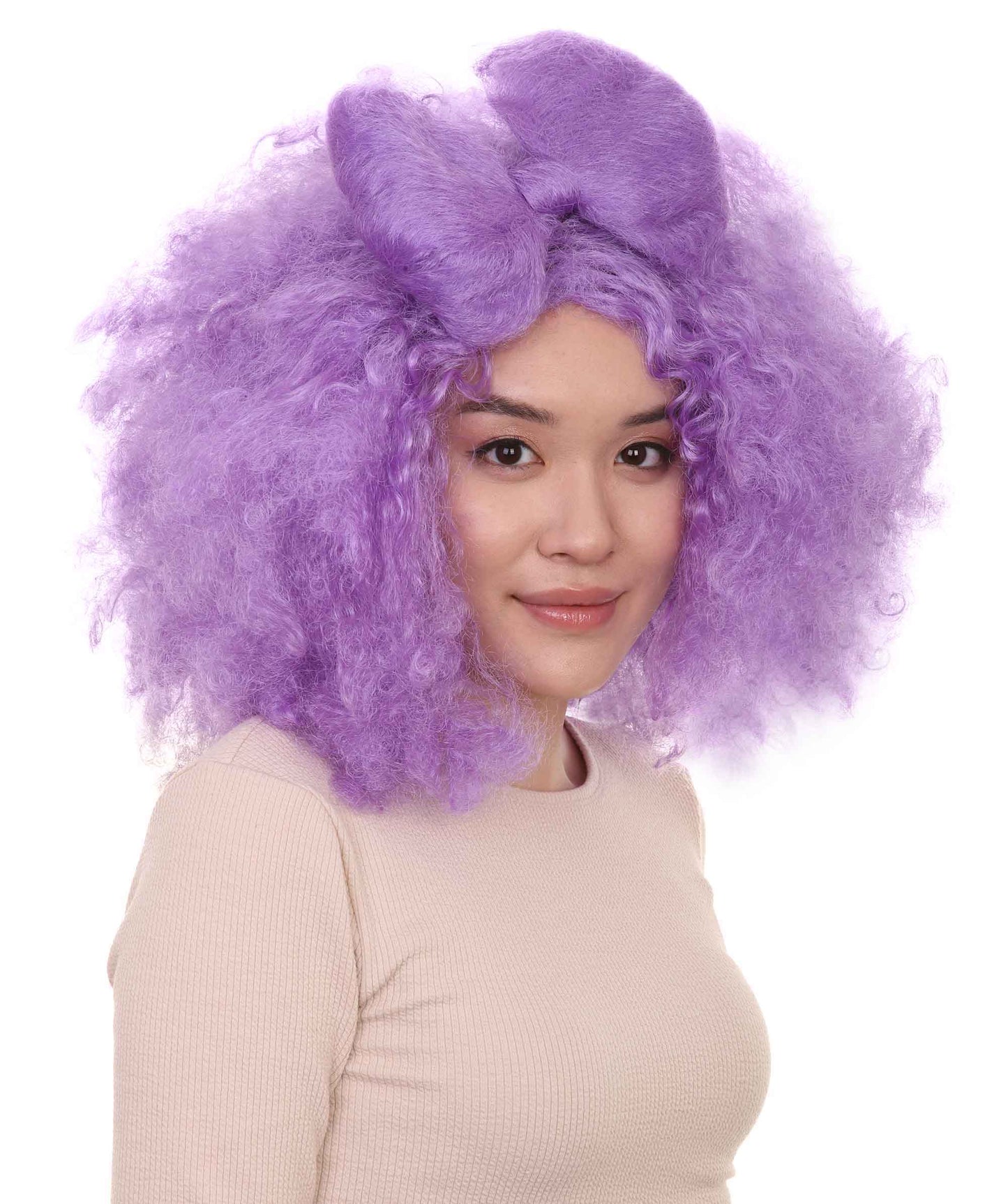 Wigs2you ハロウィン パーティー プレミアム レディース H-1243 着けやすい 快適なフィット感 ライラック アフロ スモール ボウウィッグ