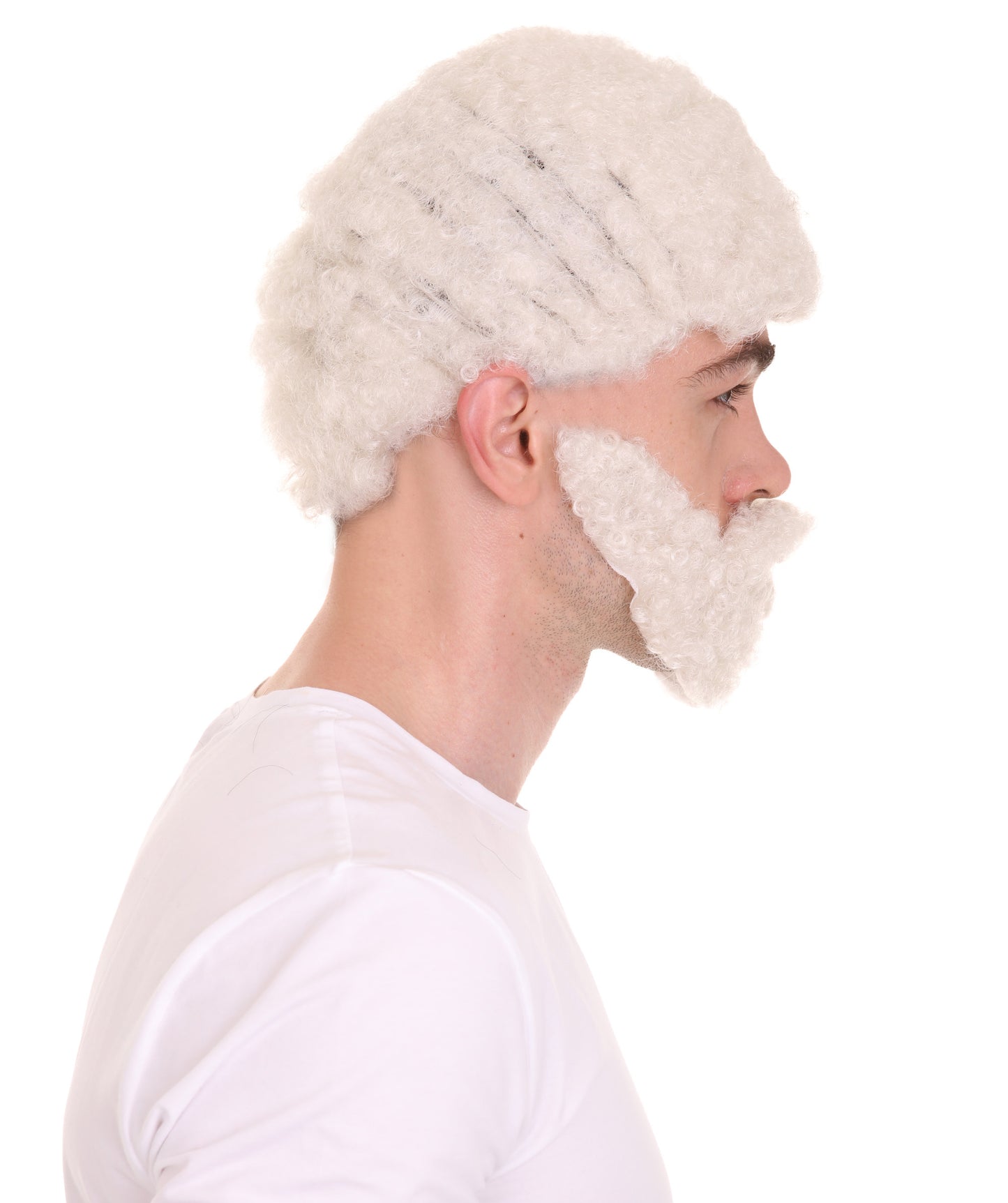 Uncle Drew White Wig with Full Beard Set H-4817 White TV/Movie Wigs Premium Breathable Capless Cap