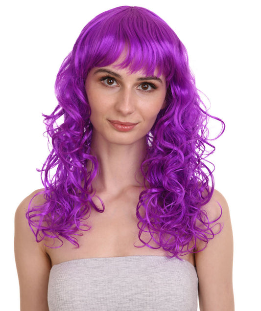 Wigs2you ハロウィンパーティー プレミアム レディース H-1028 着用しやすい ベラウィッグ ネオンパープルカラー