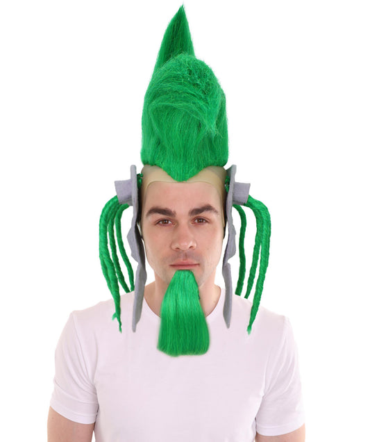 Wigs2you H-6928 ミュージカルゲームに登場する敵キャラクターのグリーンスパイクウィッグ（大人用、ハロウィンに最適、難燃性合成繊維）
