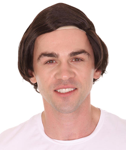 Wigs2you ハロウィンパーティープレミアム H-2146 コンボーバルド男性ダークブラウンウィッグ あなたのためにカスタマイズ 男性の髪の部分の調整プロセス