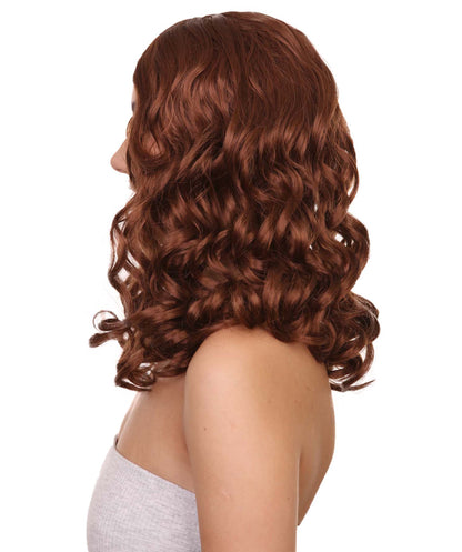 Wigs2you ハロウィンパーティー プレミアム レディース H-1108 とても着け心地の良いアリスウィッグ 鏡の国のアリス オーバーンブラウン色