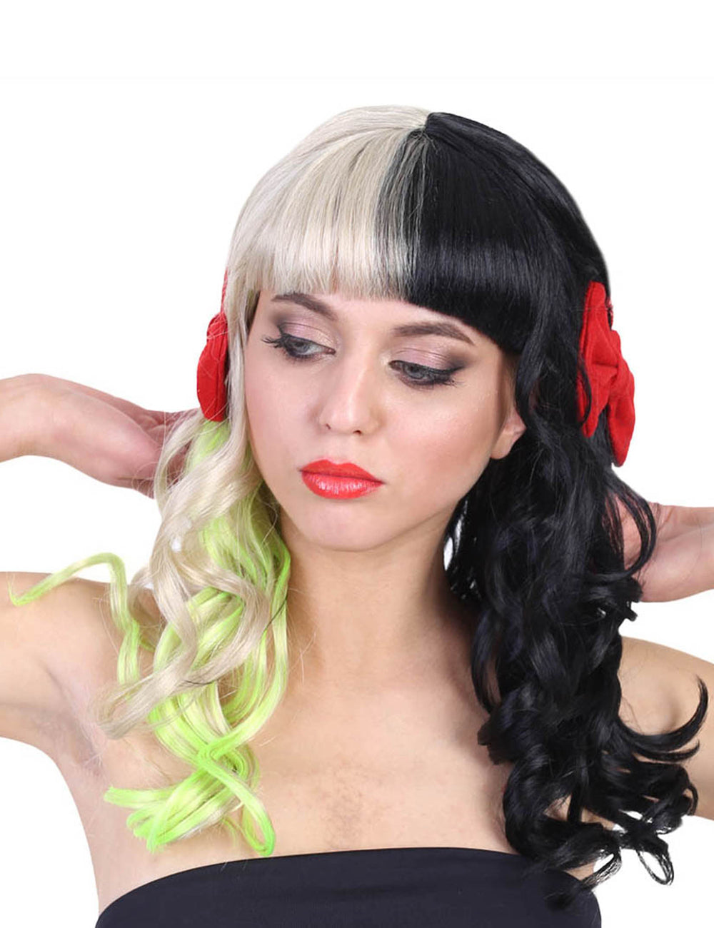 Wigs2you ハロウィンパーティープレミアムレディース H-1468 美しいルックを手に入れよう！独占！コスプレウィッグ メラニー 小さな赤リボン2つスタイル