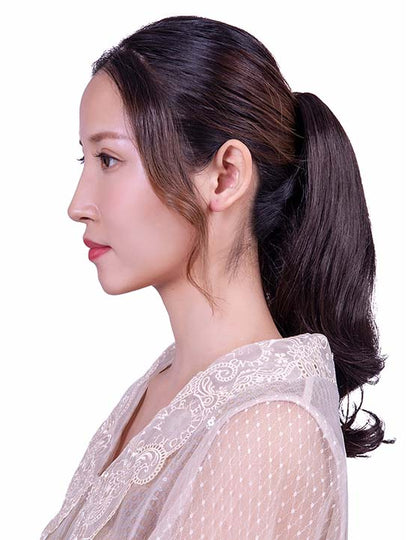 レディースファッション WS-5004 ブラック ヒートスタイリング可能 ポニーテールウィッグ ナチュラルカーリー ヘアピース 合成繊維