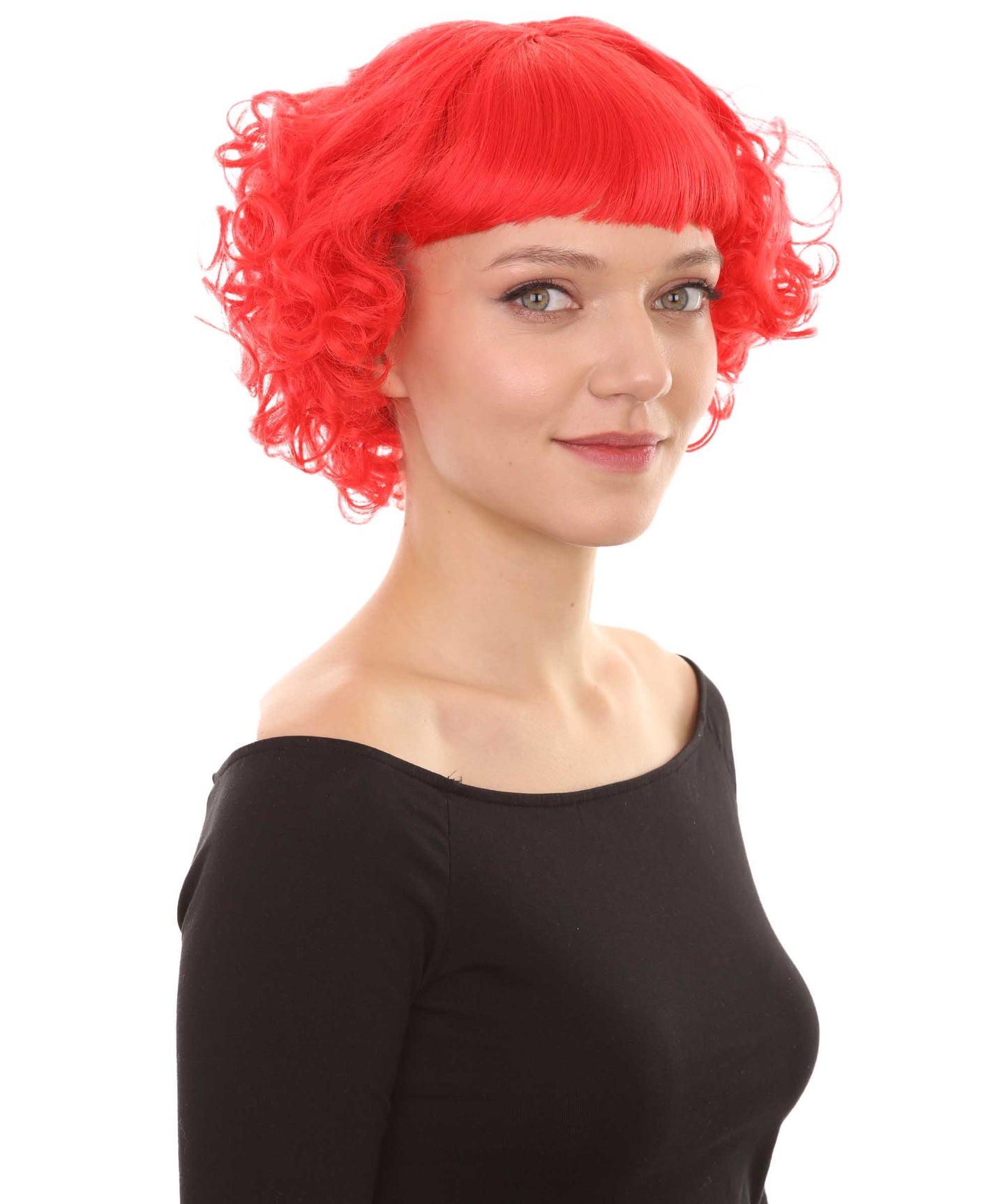 Wigs2you ハロウィンパーティ プレミアムレディース H-976 ショートレッド かわいいカーリーウェーブウィッグ