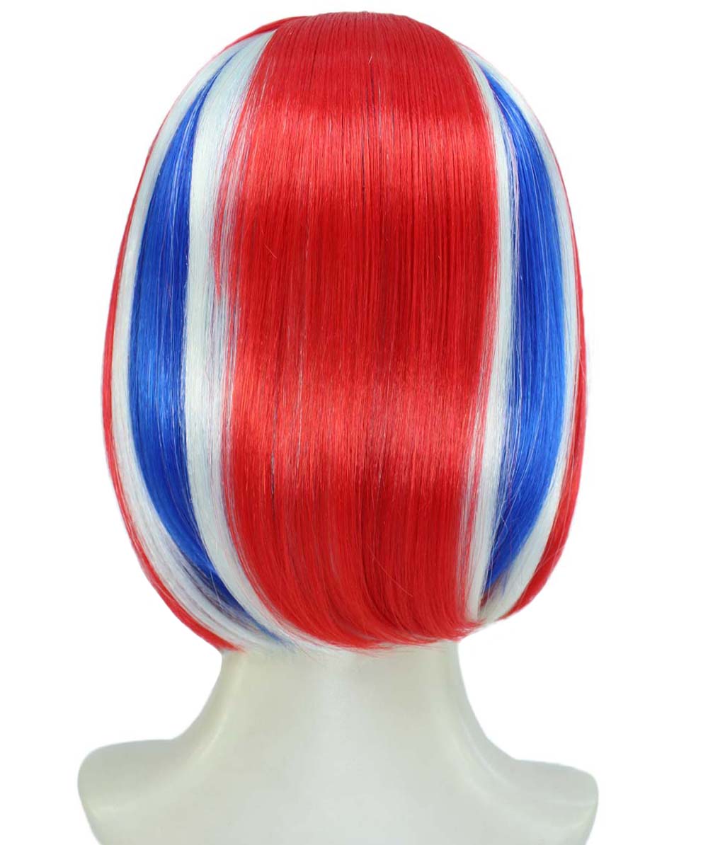 ハロウィンパーティープレミアムレディース Flag-002 ボブウィッグ マルチカラー ファンシーキャラクターファッションウィッグ ソフト合成繊維