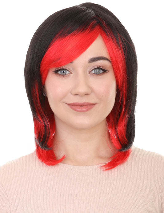 Wigs2you ハロウィンパーティー プレミアム レディース H-676 黒赤ウィッグ
