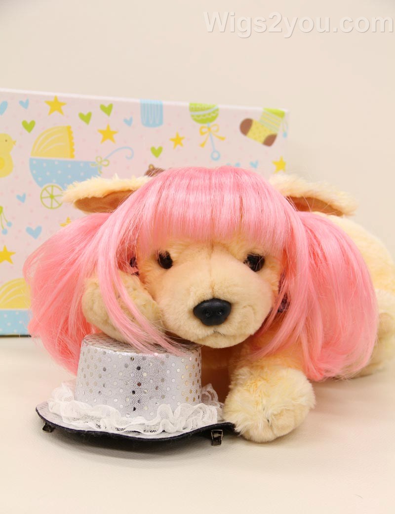ペットウィッグ P-024 ダーティピンク ふわふわのファンタジーウィッグ、愛らしいペットのため