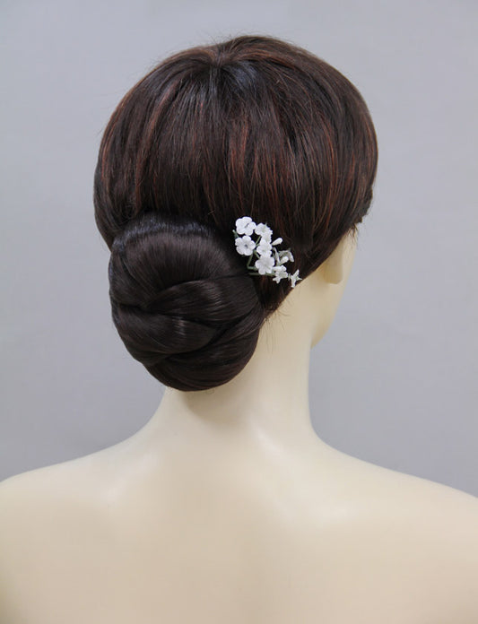 女性 W-8415 の大きな三つ編みデザインバンズヘアスタイル チャコール 合成繊維
