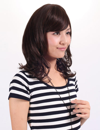 エアリーカールが可愛い！ふわふわヘアで柔らかな女の子に  耐熱です ウィッグネット付き W-537