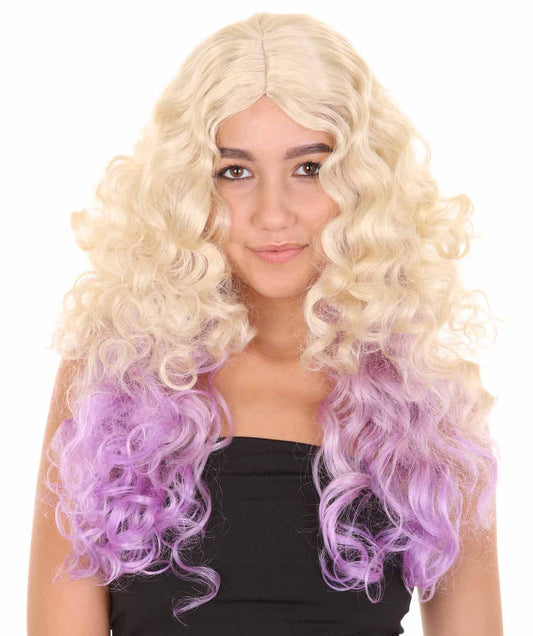 コスプレウィッグ Descendants 2 Mal H-3598 マルチカラーTV/映画ファンシーコスプレハロウィンウィッグ プレミアム 通気性の良い キャップレスキャップ
