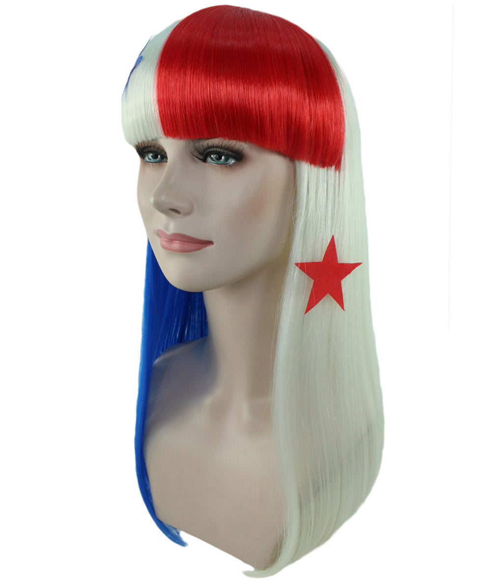 ハロウィンパーティープレミアムレディース Flag-003  マルチカラー ファンシーキャラクターファッション ロングウィッグ ソフト合成繊維