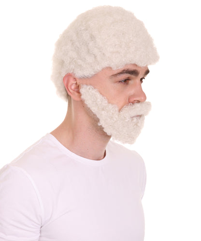 Uncle Drew White Wig with Full Beard Set H-4817 White TV/Movie Wigs Premium Breathable Capless Cap