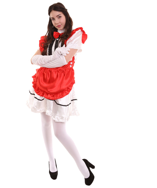 女性用 JCO-326_16 アニメ コスプレ フレンチメイド ファンシー ドレス レッド コスプレ コスチューム