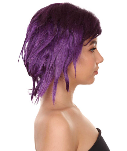 ハロウィンパーティープレミアムレディ H-5436 ミディアムレングス ハロウィンアニメーションシールドヒーローオンブレウィッグ パープル