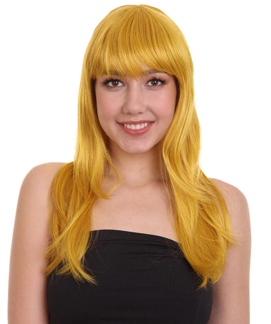 Wigs2you ハロウィンパーティープレミアムレディース H-1063 とても快適なグラマーグリーンウィッグ ゴールドカラー
