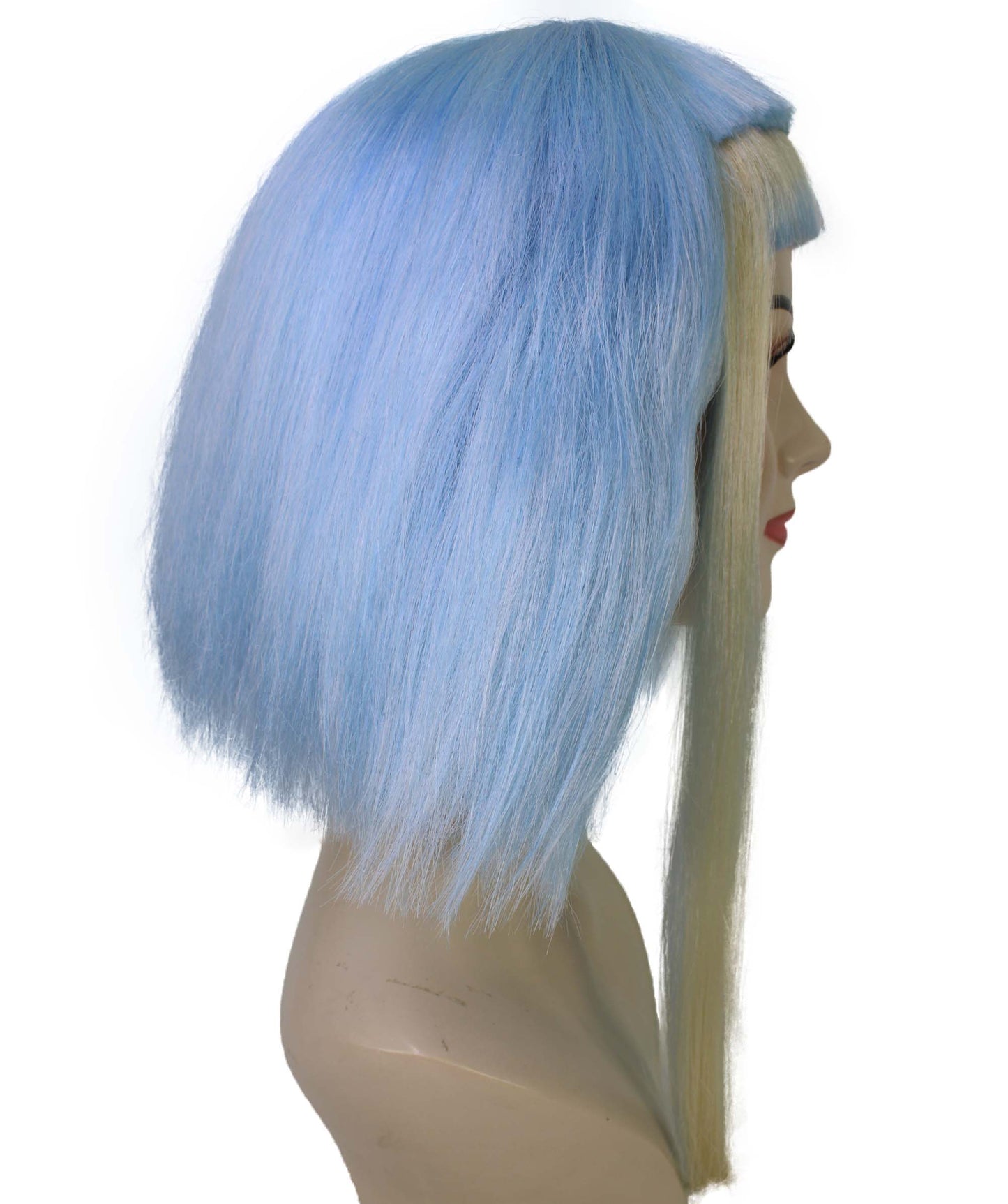 ハロウィンパーティープレミアムレディース H-5776 ライトブルーボブスタイルのハイライトヘアーポートレートウィッグ