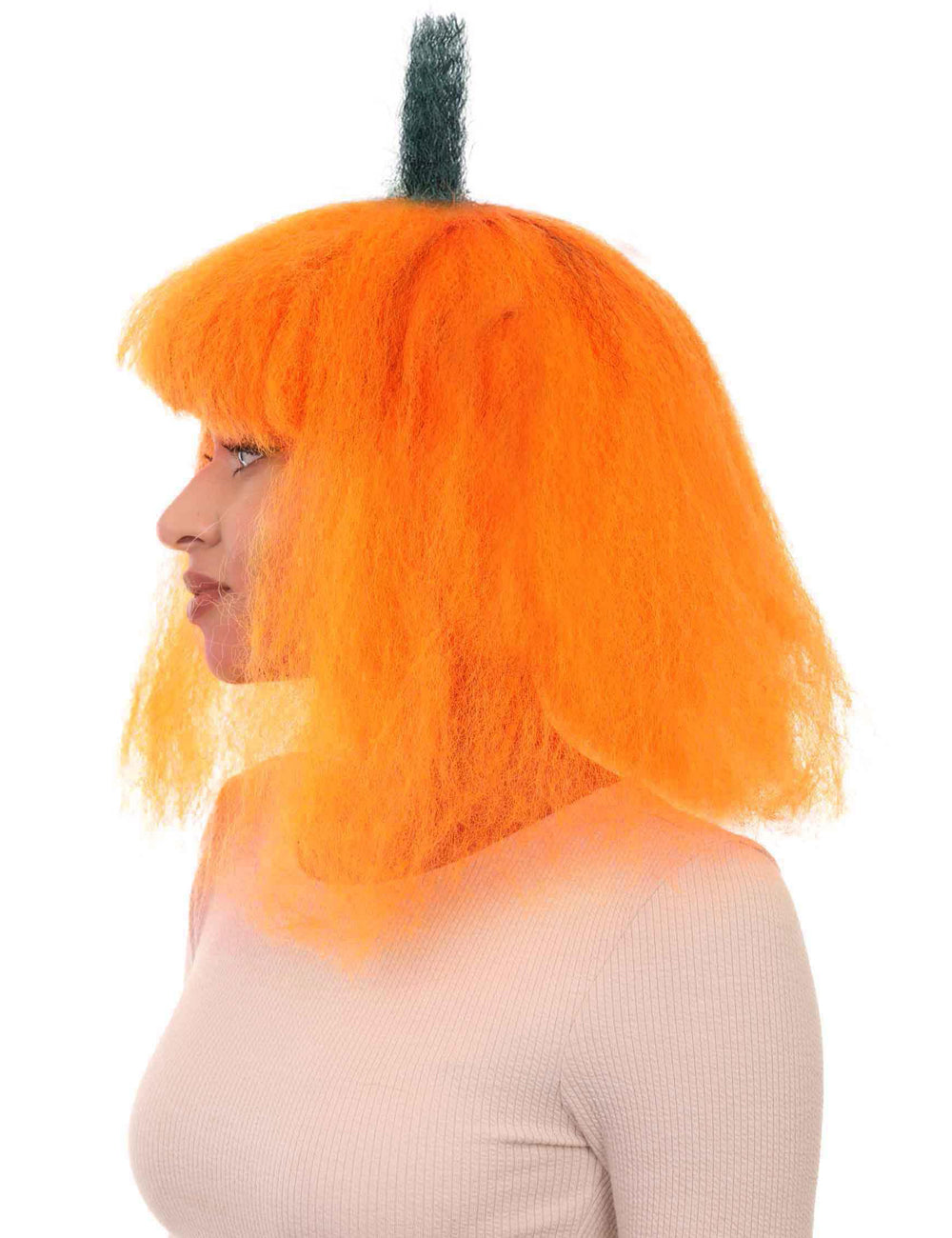 ハロウィーンのカボチャの女性ウィッグ | 果物野菜コスプレハロウィンウィッグ | プレミアム通気性キャップレスキャップ H-355