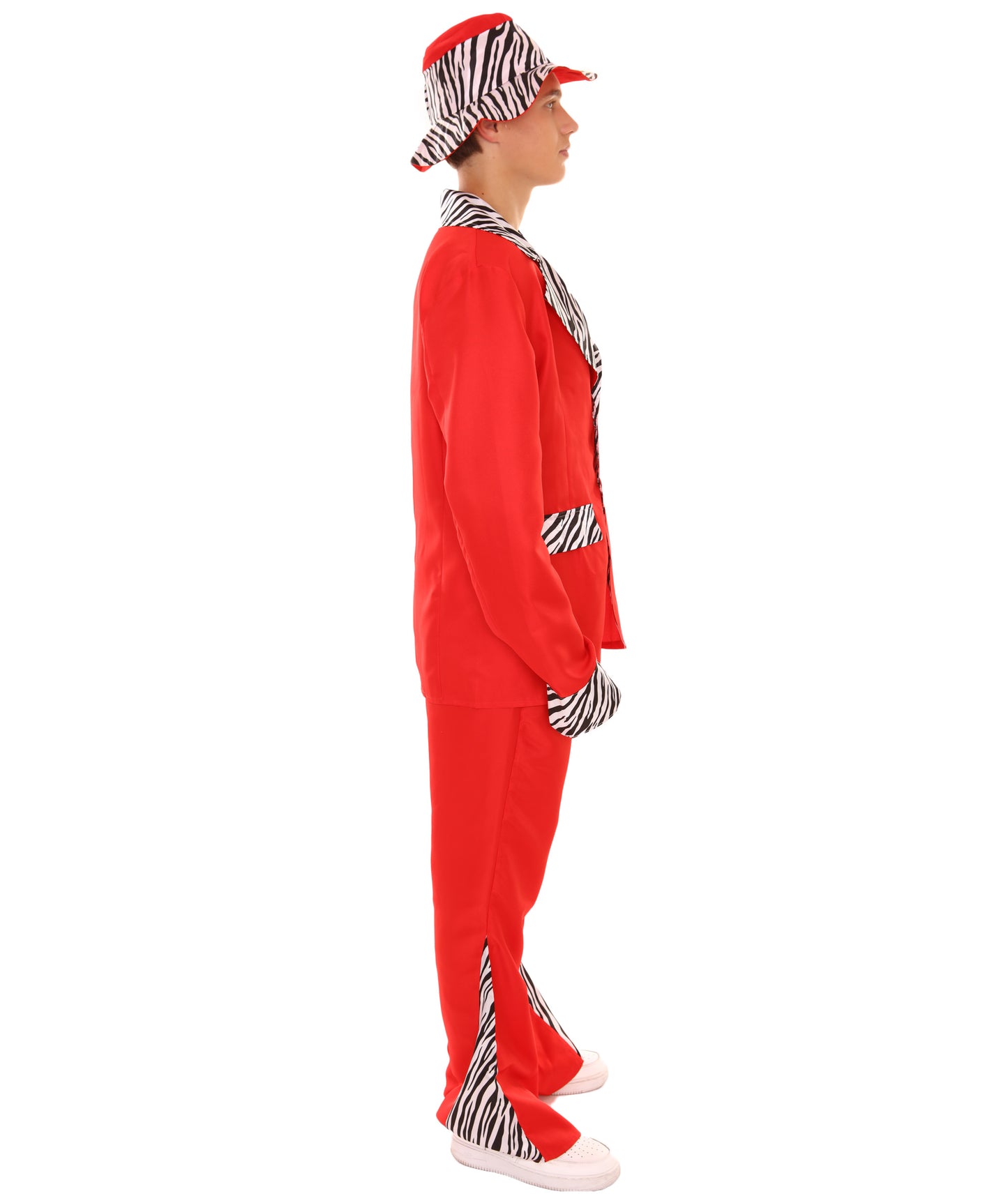 男性 JCP-174 のスウィートダディピンプビンテージコスチューム レッド ハロウィンコスチューム