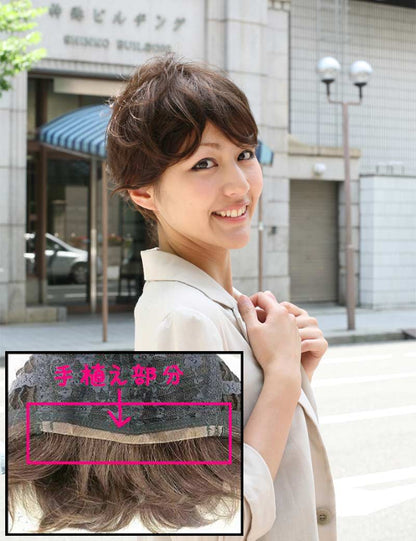 女性用 ショートスタイルリアルラディアンス 人毛 ハンドタイド ウェフト束