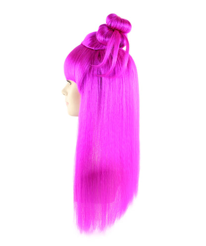 Wigs2you ハロウィン パーティー プレミアム レディース H-1229 快適なフィット感のネオン フューシャ アジアン プリンセス ウィッグ