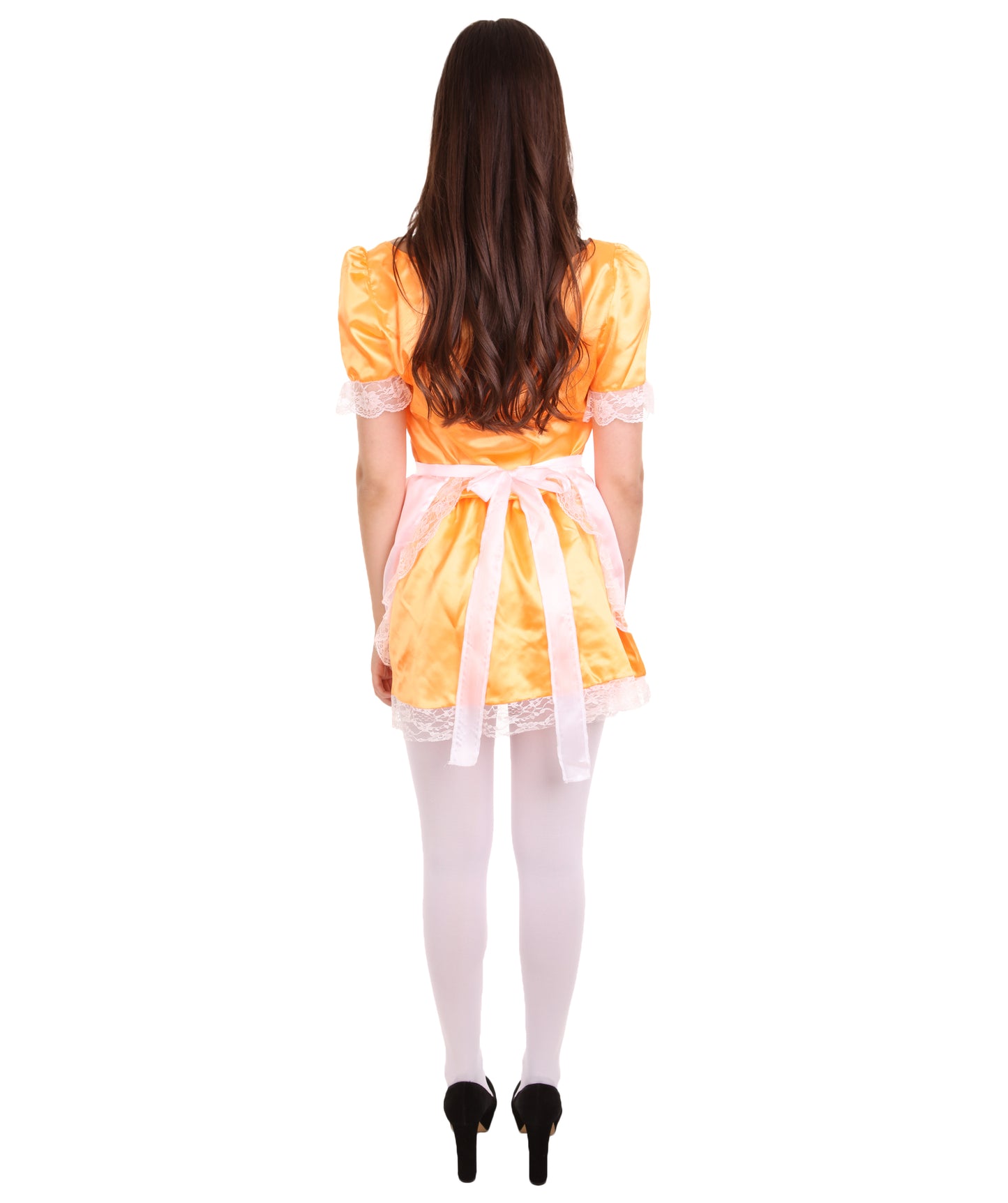 女性用 JCO-343_9 伝統的なメイド制服コスプレ オレンジコスチューム