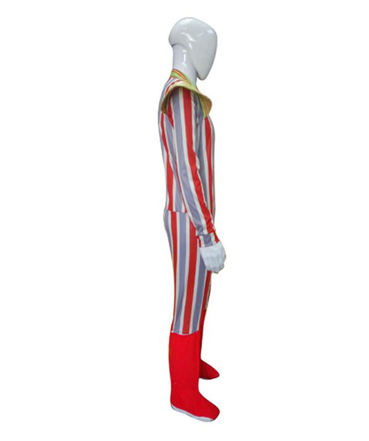70年代のシンガー JCP-009 ストライプ コスチューム 2ピース マルチ ハロウィン コスチューム