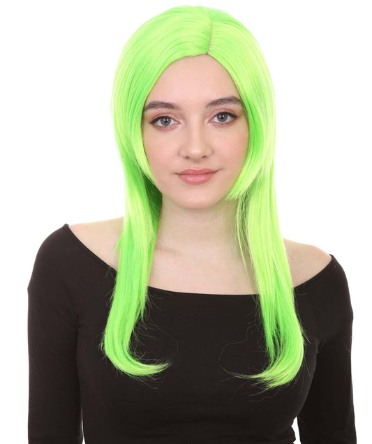 Wigs2you ハロウィンパーティープレミアム H-966 3レイヤーのパーティーガールウィッグ ネオングリーン色