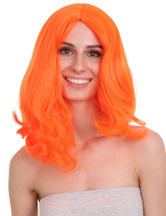 Wigs2you ハロウィン パーティー プレミアム レディース H-1298 着けやすい 快適なフィット感 ネオンオレンジ ページボーイ ウィッグ