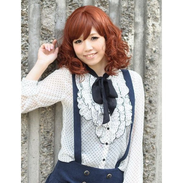 Wigs2you W-796 耐熱性、柔らかいカールの高品質フルウィッグ、装着しやすい、最高級の日本製ファイバーを使用。フルウィッグ ミディアムボブ 巻き毛 高品質 ナチュラルウィッグ 女装・舞台・パーティー・クラブ・ギャルスタイルに最適。