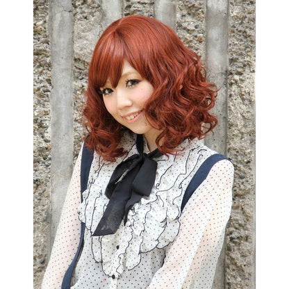 Wigs2you W-796 耐熱性、柔らかいカールの高品質フルウィッグ、装着しやすい、最高級の日本製ファイバーを使用。フルウィッグ ミディアムボブ 巻き毛 高品質 ナチュラルウィッグ 女装・舞台・パーティー・クラブ・ギャルスタイルに最適。