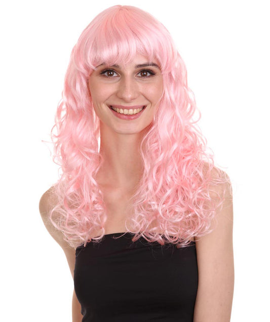 Wigs2you ハロウィンパーティープレミアム レディース H-1010 着用しやすい ベラウィッグ ソフトピンクカラー