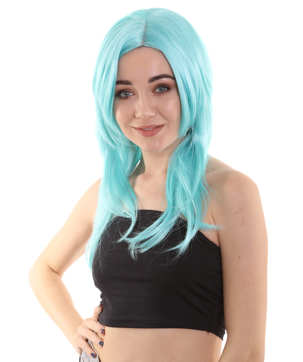 Wigs2you ハロウィンパーティープレミアム H-938 3レイヤーのパーティーガールウィッグ ブルーレイク色