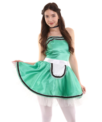 女性用 JCO-344_7 フレンチメイド制服コスプレ グリーンコスチューム