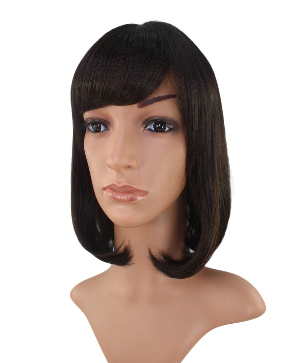 耐熱商品 | ミディアムウィッグ | 手触りのいいストレート+毛先の内巻きでキュートに | ウィッグネット付き W-546